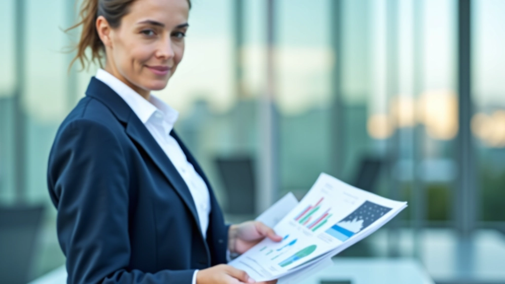 Finanzanalytiker examining renewable energy investment reports und green bonds analysis am Schreibtisch