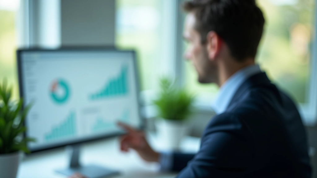 Nachhaltige Finanzmarktdaten und Investitionsdiagramme auf Computerbildschirm