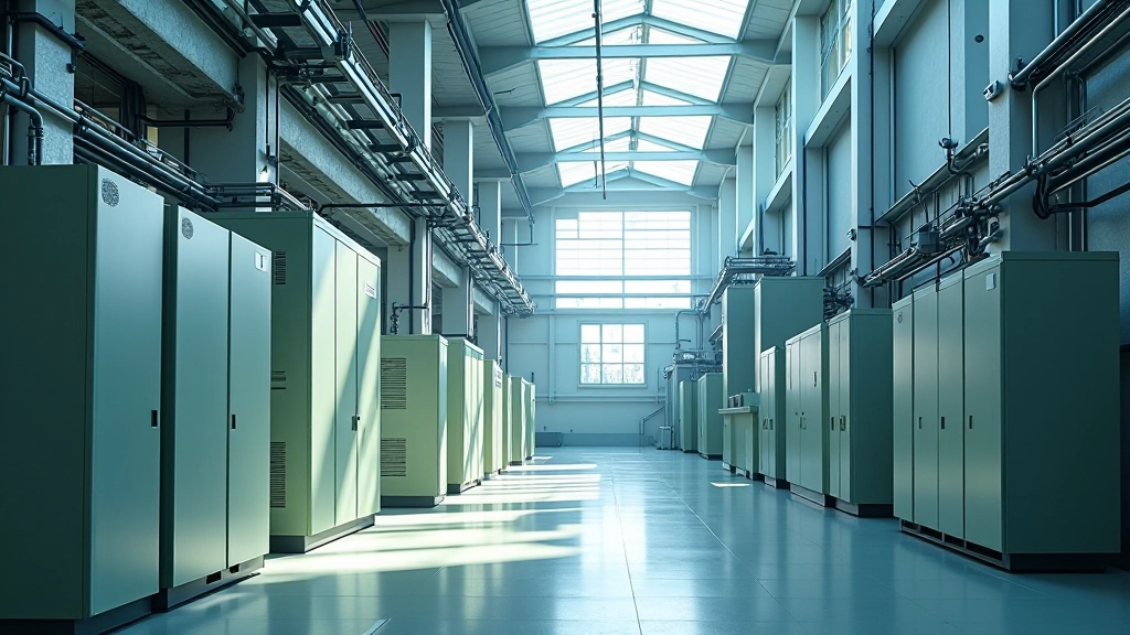 Industrieanlage mit modernen Technologien und Energiespeichersystemen