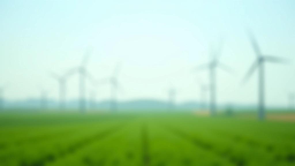 Modern wind turbines in a green field, representing renewable energy transition